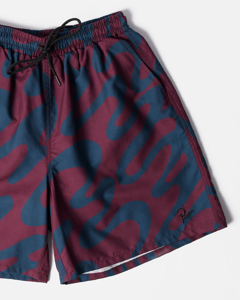 ByParra Splashed Swim Shorts (Burgundy)