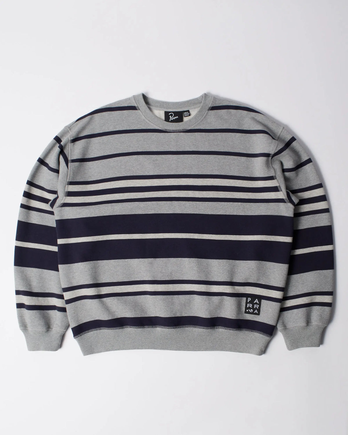 By Parra Sweatstriped crew neck sweatshirt (heather grey) By Parra