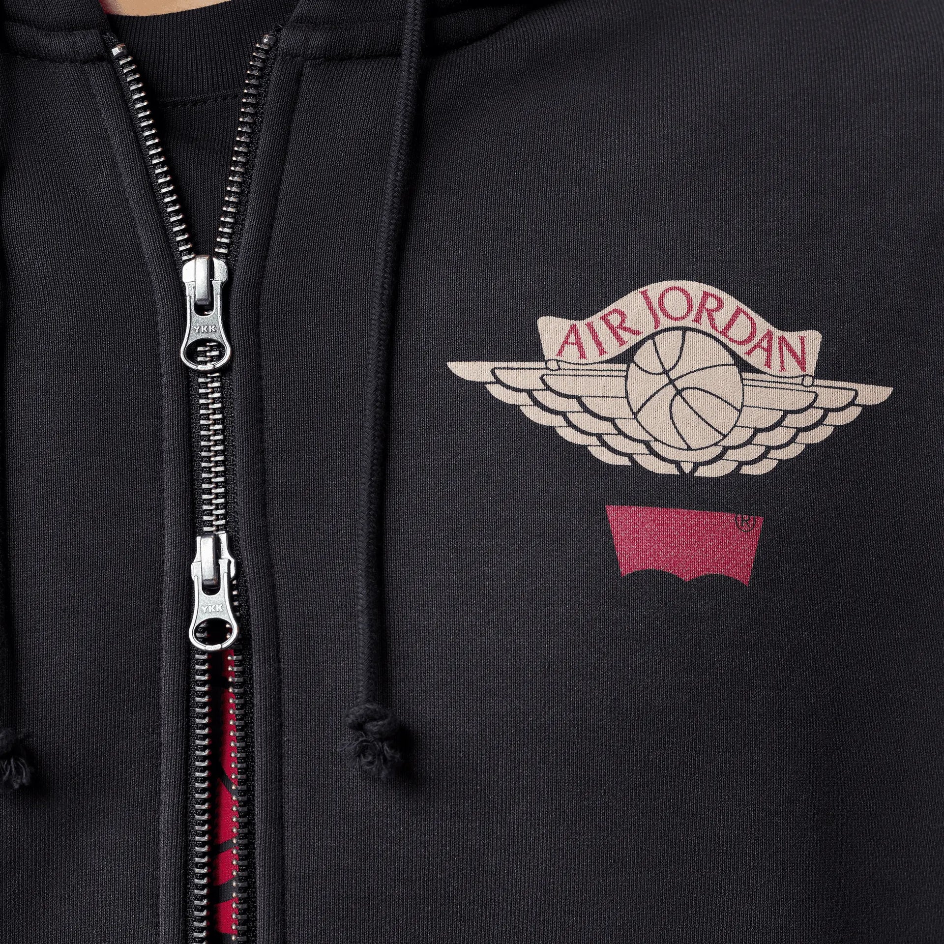 Jordan x Levi's ® Zip Hoodie ''Black'' (Black/Pale Ivory/Gym Red) Jordan