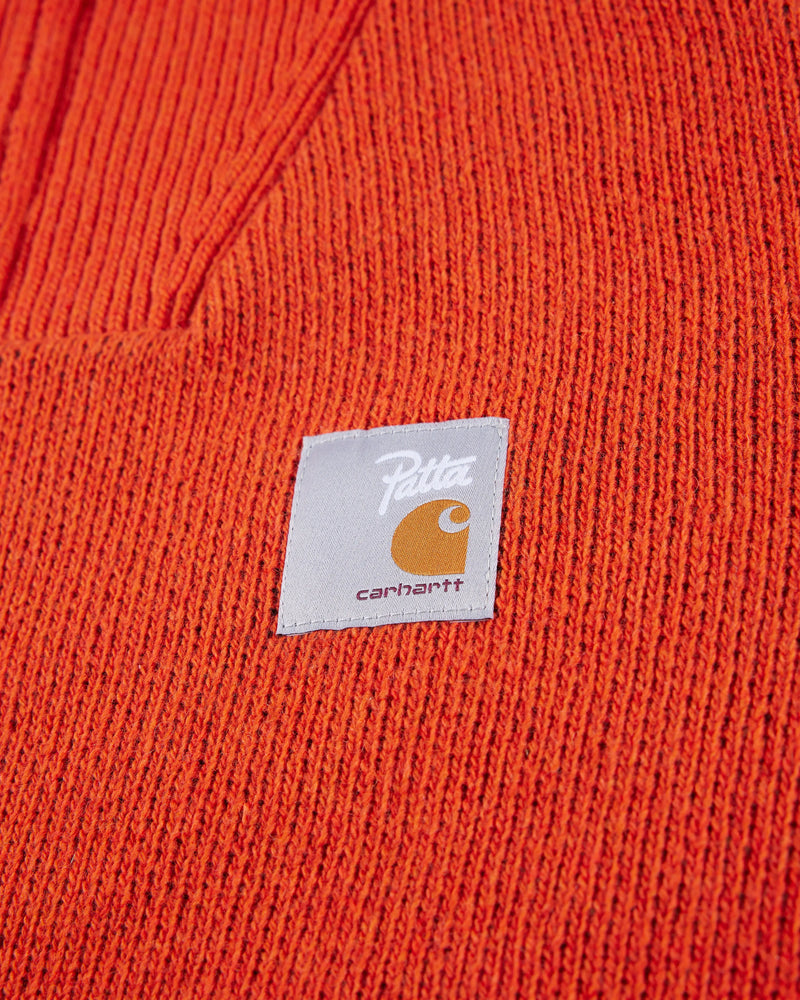 Patta x Carhartt Half-Zip Sweater (Safety Orange/Black) Patta x Carhartt