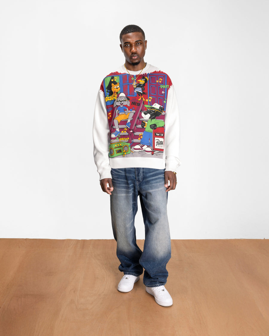 Patta Block Party Crewneck Sweater (Light Grey Melange)