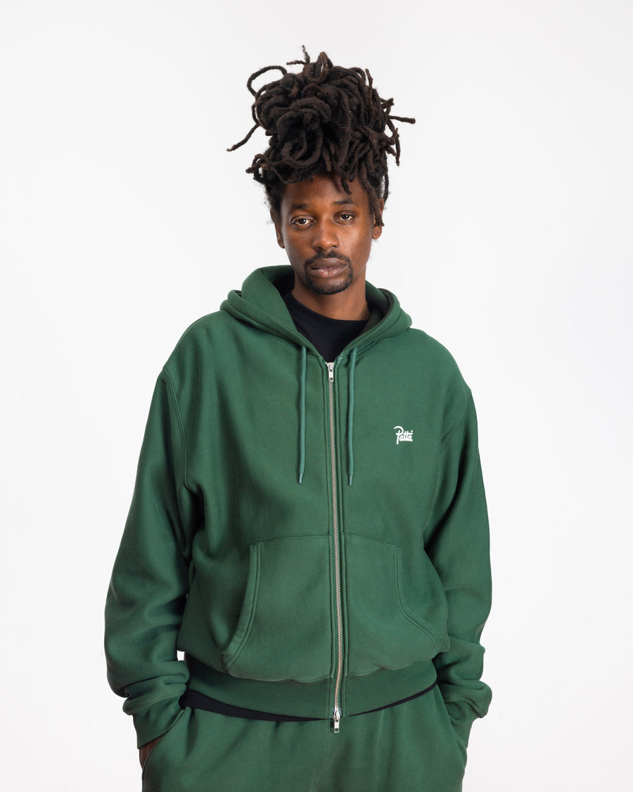 Patta Classic Zip Up Hooded Sweater (Bistro Green)