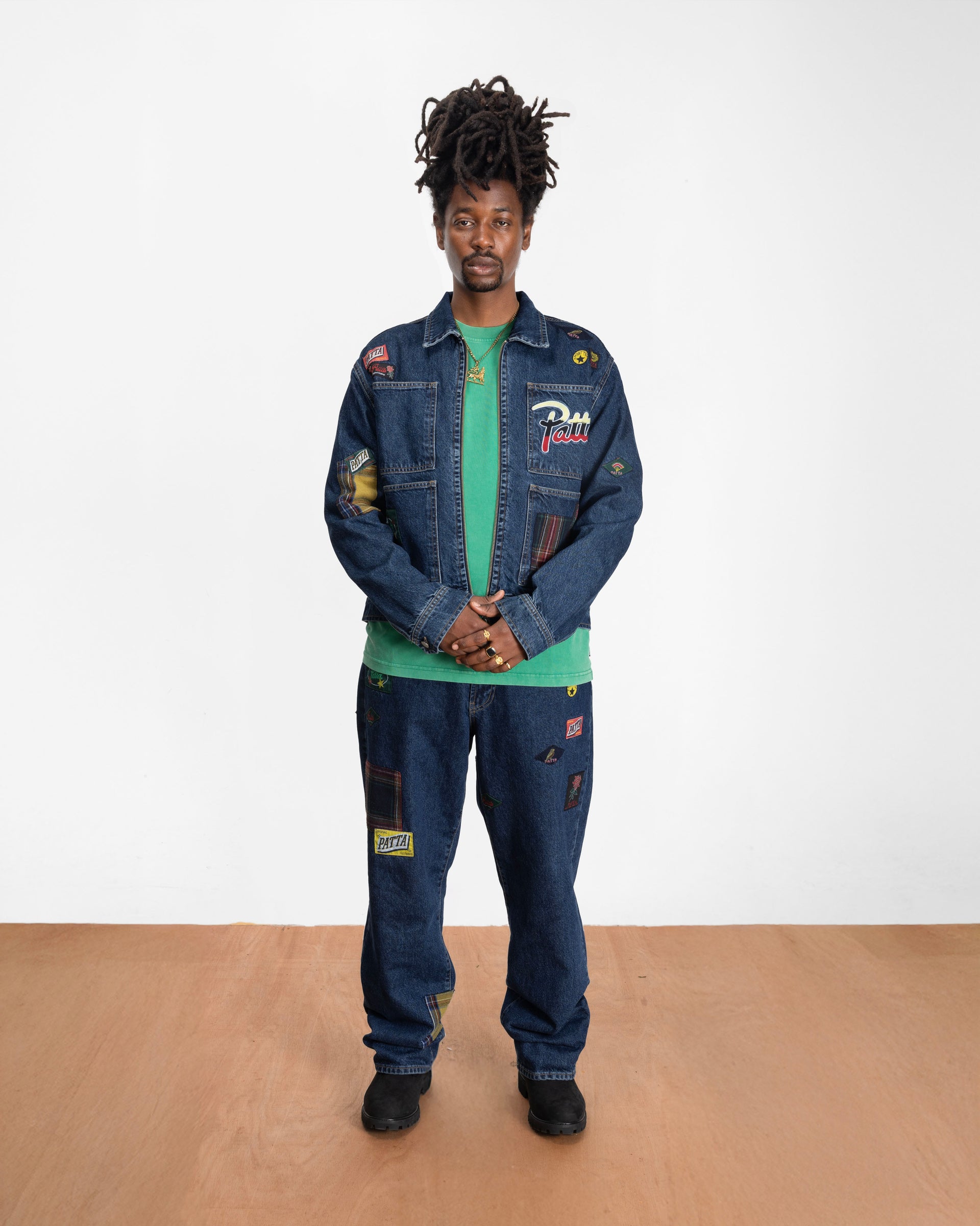 Patta Whole Lotta Labels Denim Pants (Light Blue Denim)