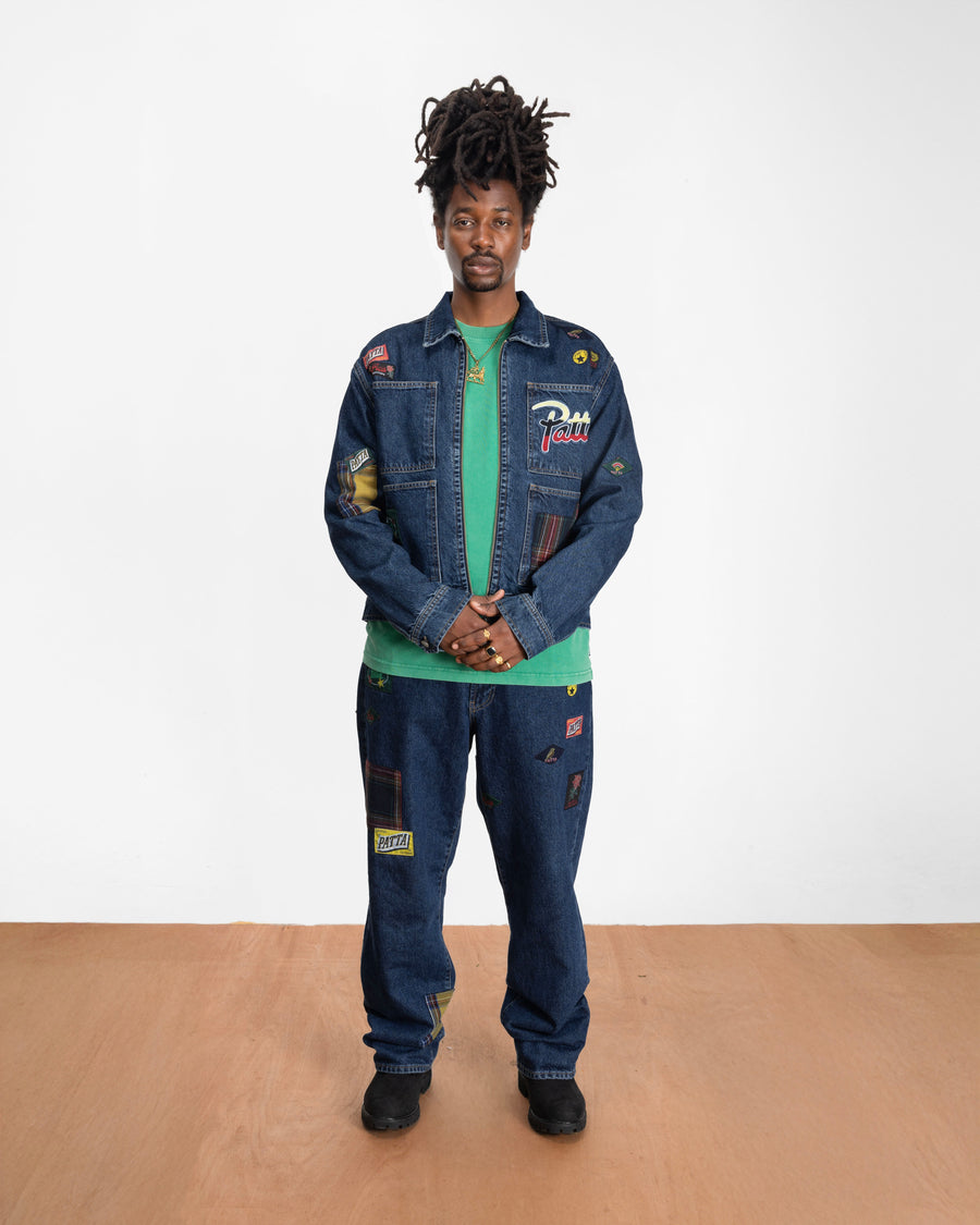 Patta Whole Lotta Labels Denim Pants (Light Blue Denim)