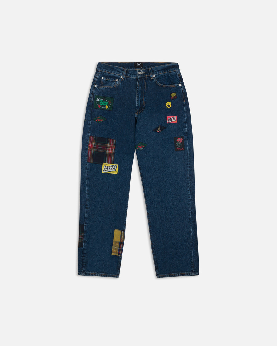 Patta Whole Lotta Labels Denim Pants (Light Blue Denim)