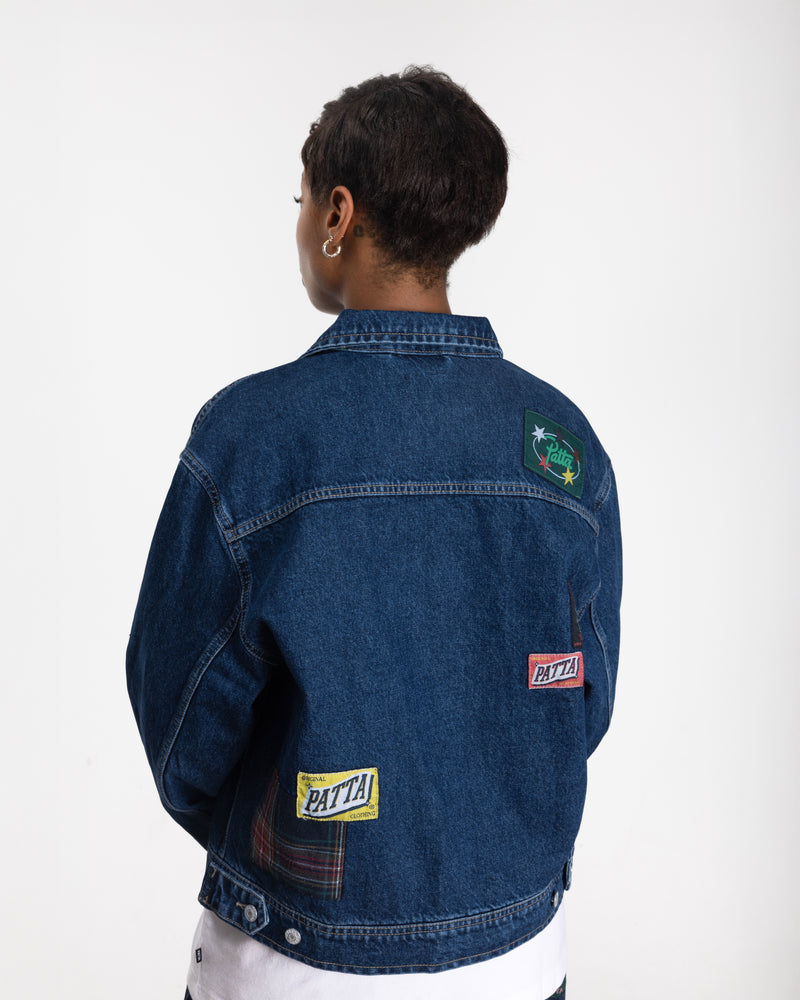 Patta Whole Lotta Labels Denim Jacket (Light Blue Denim)
