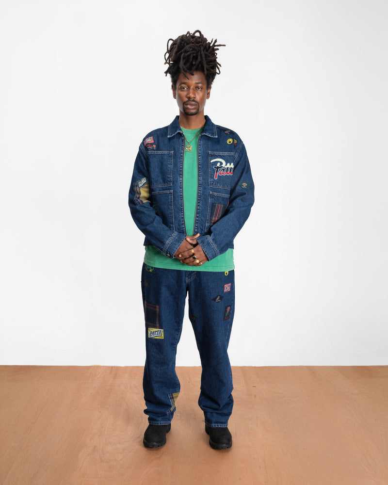 Patta Whole Lotta Labels Denim Jacket (Light Blue Denim)
