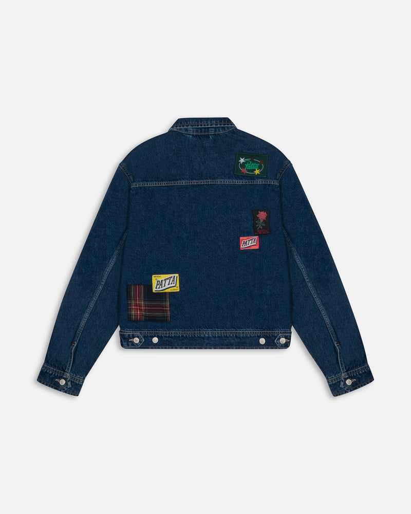 Patta Whole Lotta Labels Denim Jacket (Light Blue Denim)