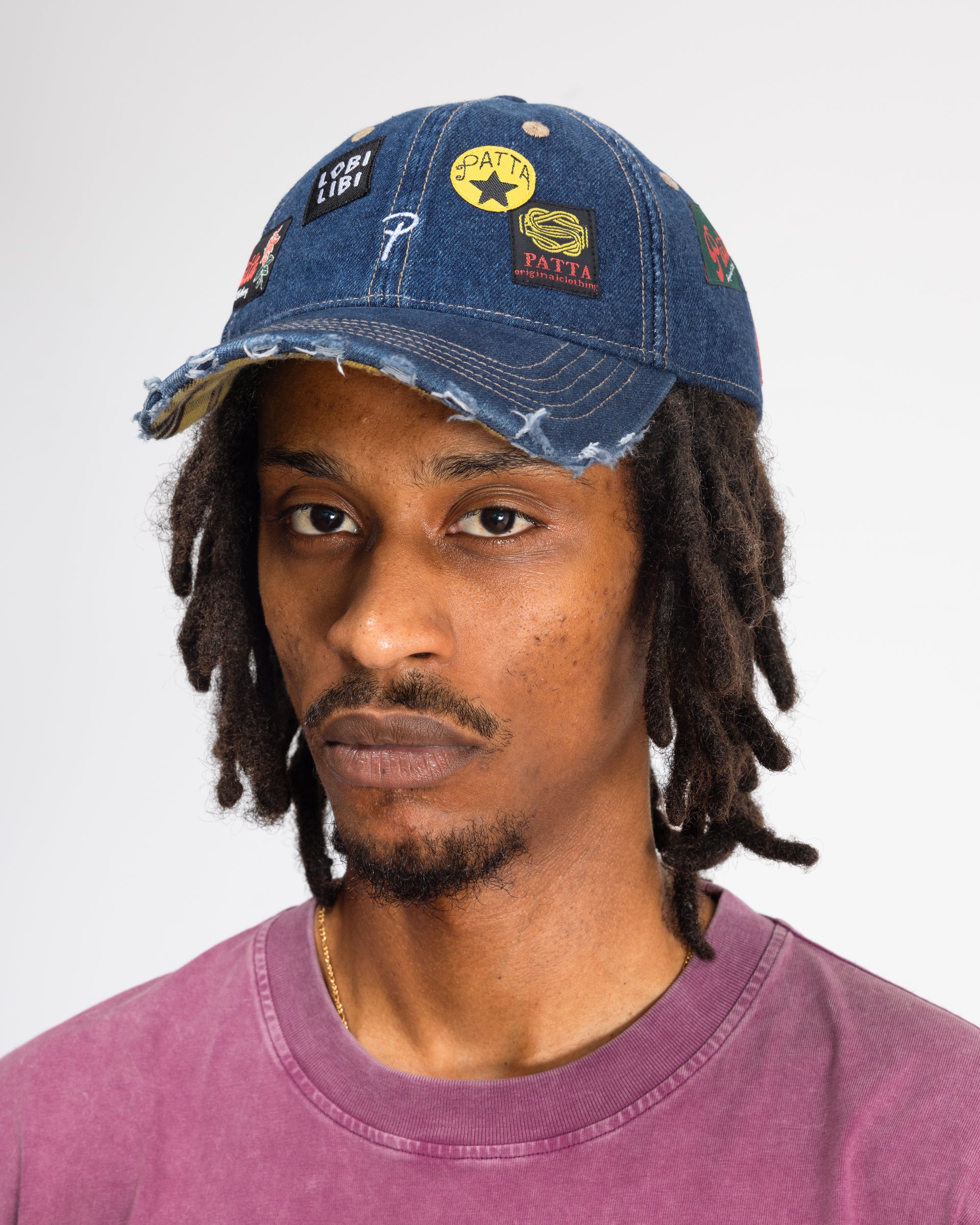 Patta Whole Lotta Labels Denim Cap (Light Blue Denim)