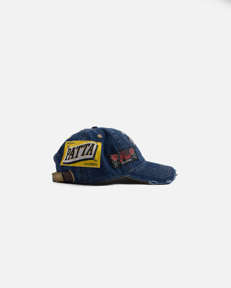 Patta Whole Lotta Labels Denim Cap (Light Blue Denim)