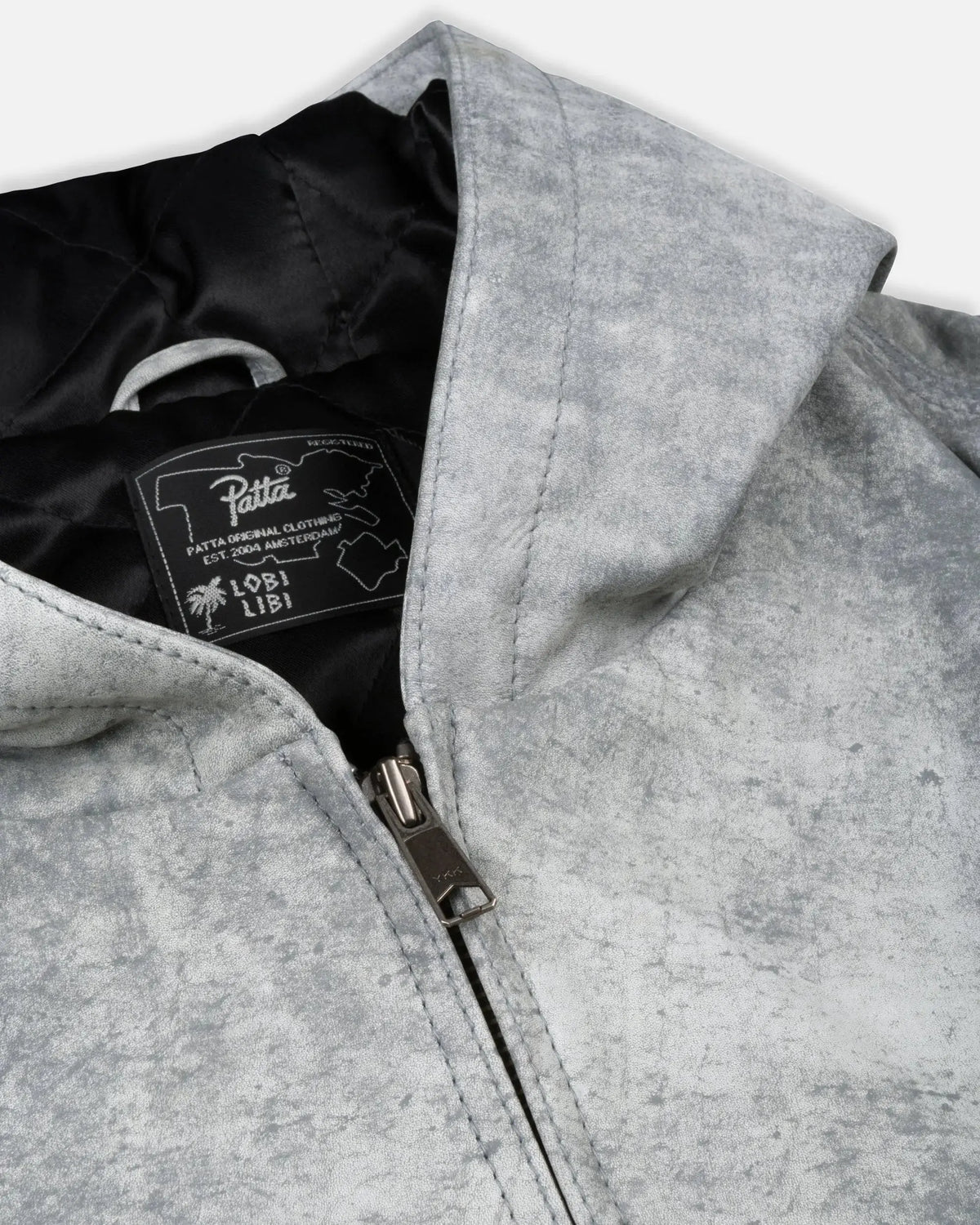Patta Leather Hooded Bomber Jacket (Moonless Night) Patta