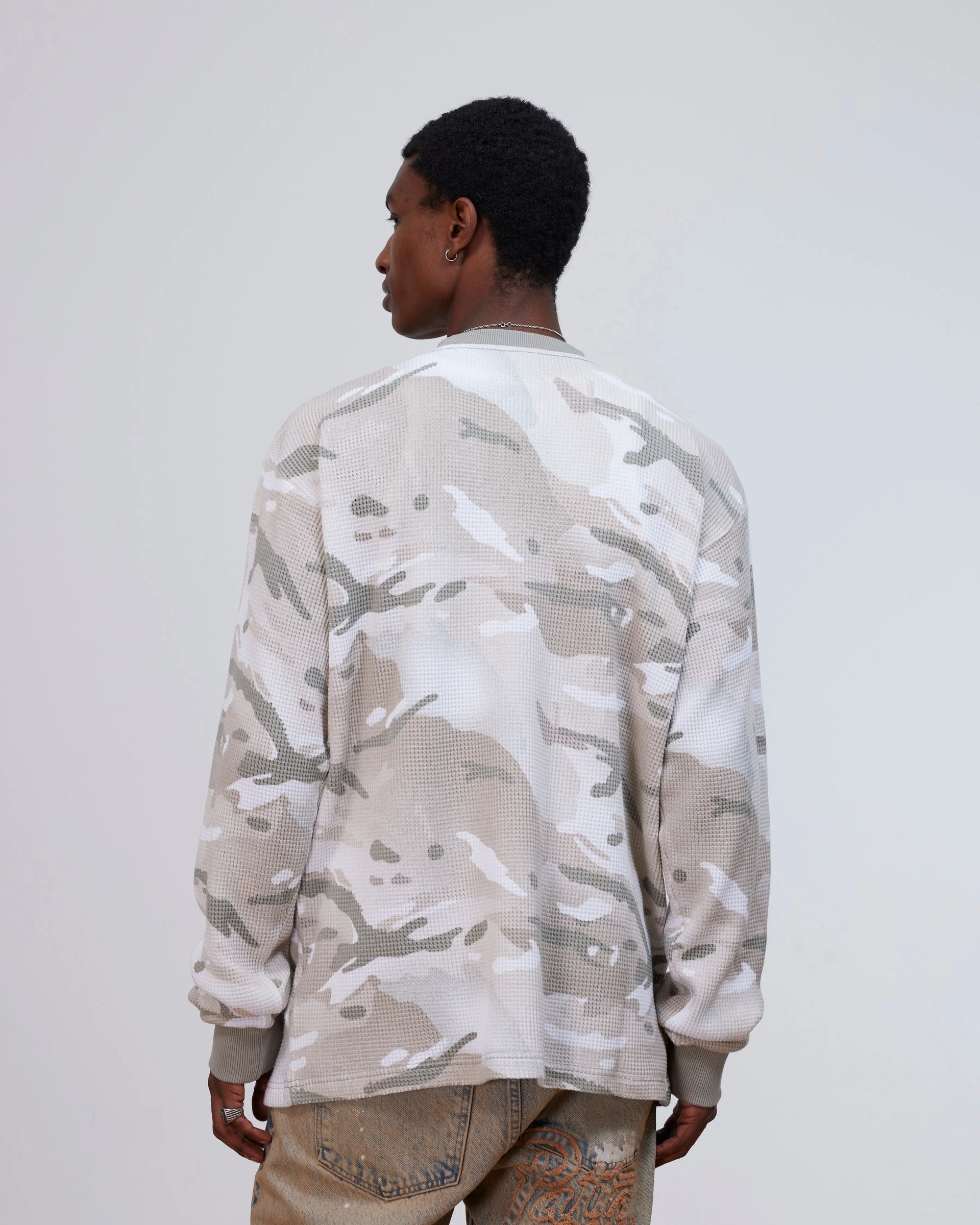 Patta Ghost Spray Camo Waffle Long Sleeve (Pussywillow Grey) Patta