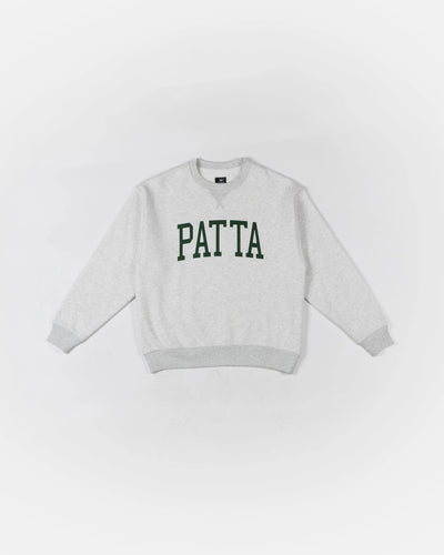 Patta Arc Logo Crewneck Sweater (Light Melange Grey) Patta