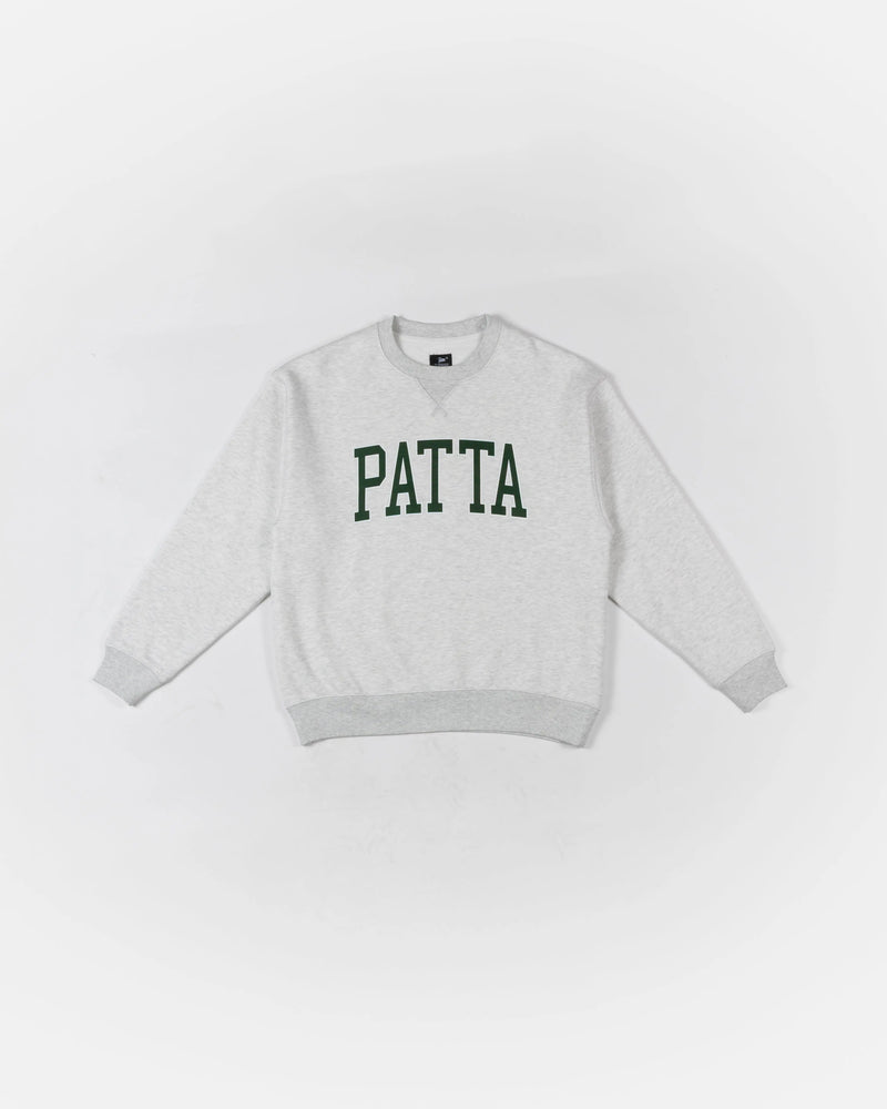 Patta Arc Logo Crewneck Sweater (Light Melange Grey) Patta