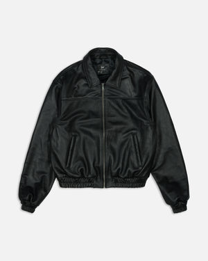 Patta Leather Bomber Jacket (Black)