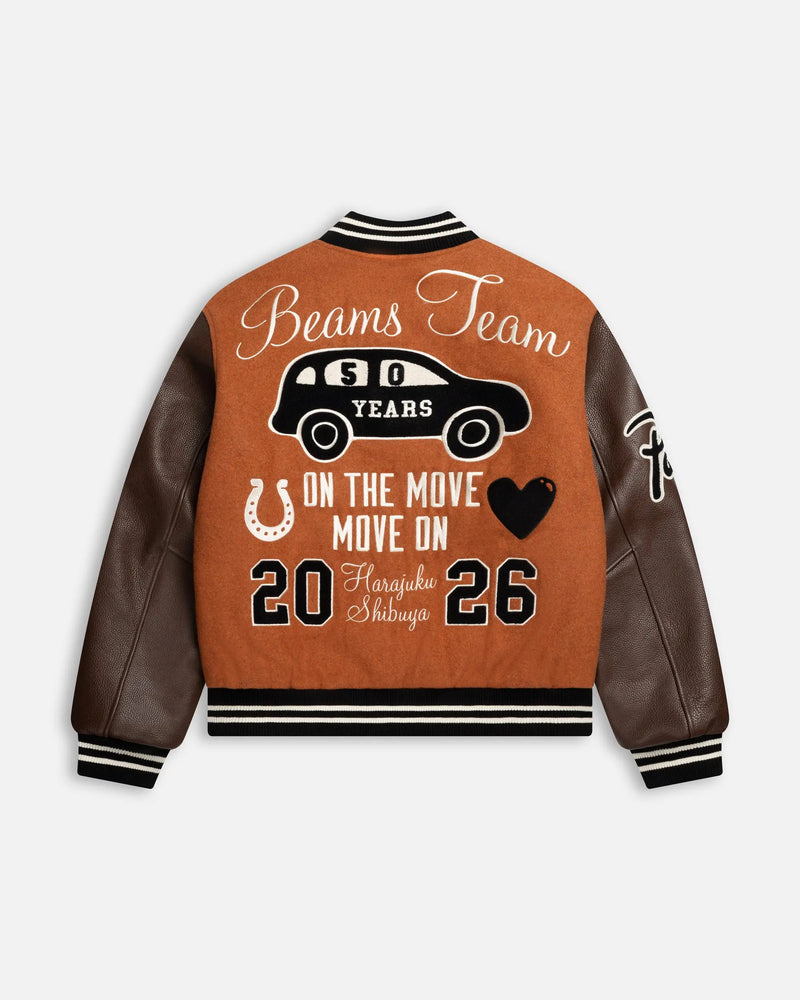 Patta x Beams 50th Anniversary Varsity Jacket (Potter's Clay) Patta