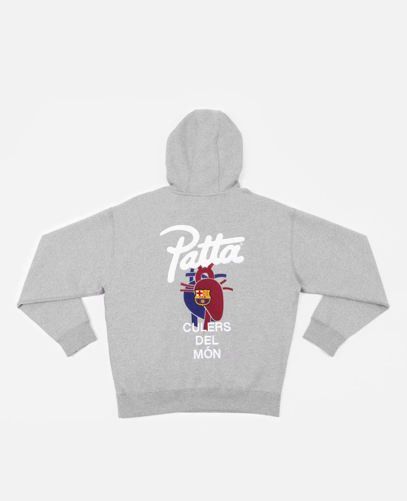 FCB x Patta Culers del Món Hooded Sweater (Dark Grey Heather/Deep Royal Blue)