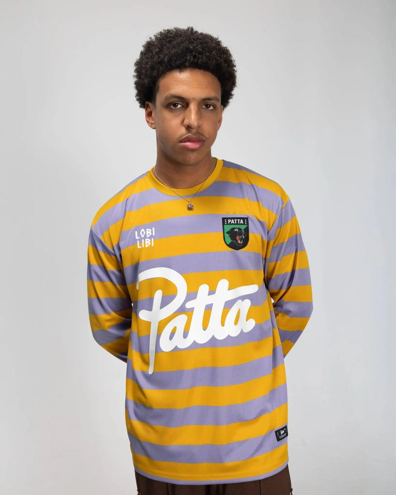 Patta Striped Longsleeve Football Jersey (Chalk Violet) - Patta