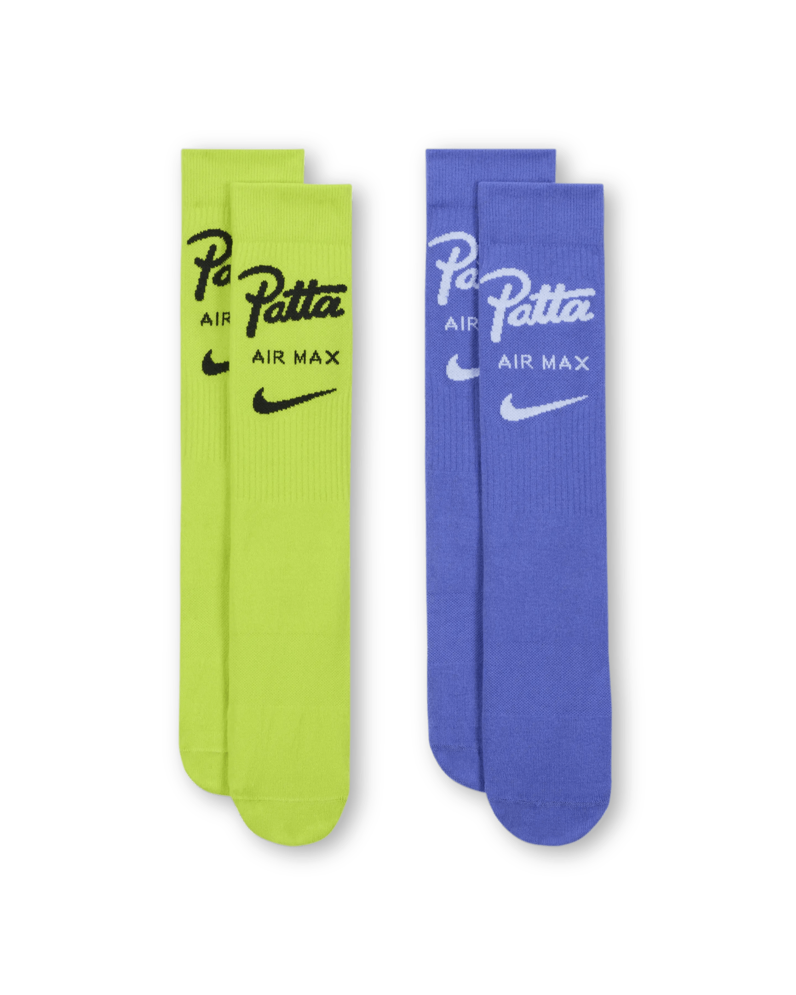 レッグウェア Nike Patta Crew Socks (2 Pairs) 25-27cm Patta x Nike Crew Socks 2-pack (Cyber/Sapphire) - Patta