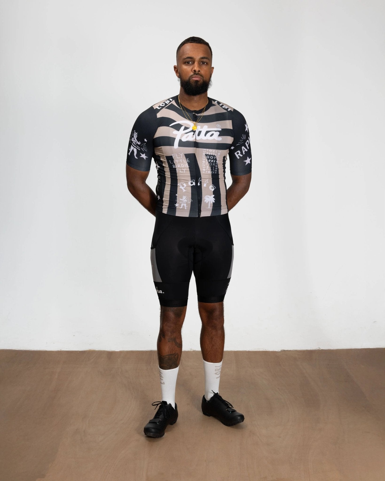 ウェア Rapha+Patta Men's ProTeam TrainingJersey Patta x Rapha Men's Pro Team Training Jersey (Black/Stone) - Patta