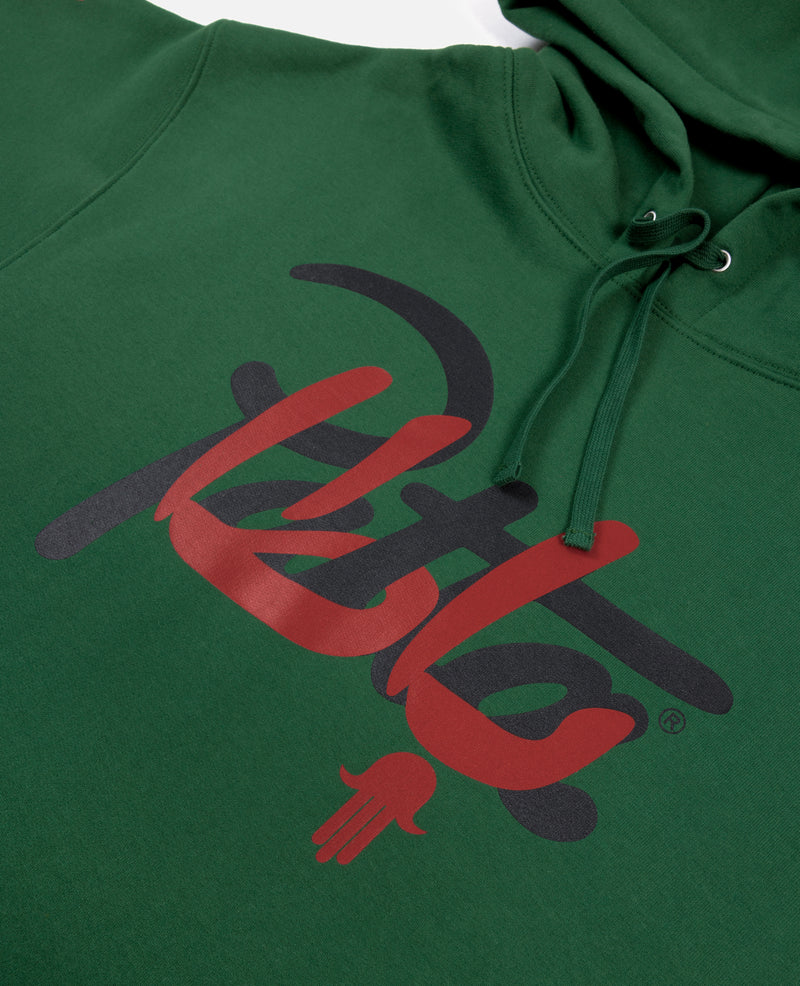 Patta x Andy Wahloo (Hassan Hajjaj) Script Logo Boxy Hooded Sweater (Eden)